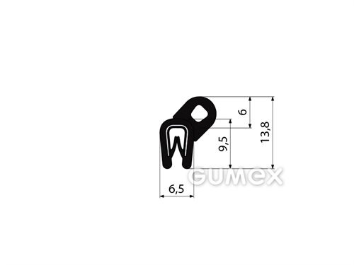 GUMMIPROFIL PIRELI U-FORM MIT SEITLICHER DICHTUNG - DICHTUNG MIT ARMIERUNG - PVC